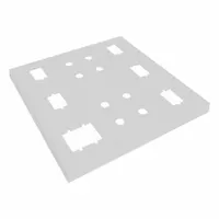 Steel overhead service panel for organizing and distributing electrical, data, or gas services from the ceiling in laboratory environments. Overall length and width of 23 3/4 inches. Helps keep work surfaces clear and improves lab safety and accessibility