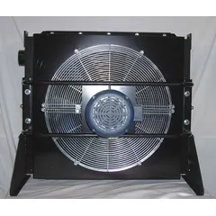 Fan-powered aftercooler for compressed air systems, rated for 2300 cfm and 300 hp max compressor output. Operates on 230/460V AC, 3-phase power. Removes heat and moisture from compressed air in industrial plants, manufacturing lines, and pneumatic networks.