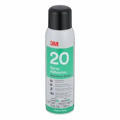 3M Series 20 Spray Adhesive is a general-purpose bonding and repair adhesive in a 13.8 oz aerosol can. It delivers a clear, lace spray pattern for bonding paper, fabric, and foam. Suitable for interior use only, it is not water-resistant and meets LEED standards.