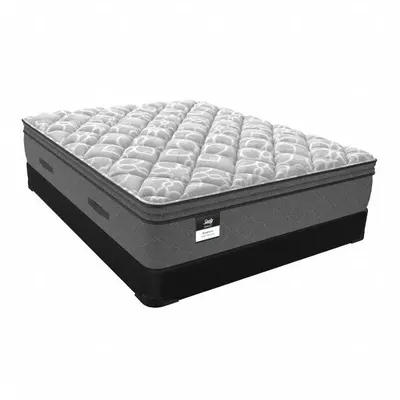 SEALY Bed Mattress: Queen, Soft, Knit Fabric, 11 1/2 in Overall Ht, 60 in Overall Wd - Dunmore by Sealy