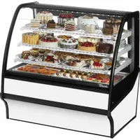 TRUE REFRIGERATION Refrigerated Merchandiser: 49 1/8 in x 48 1/4 in x 39 in, White, Curved Glass (MPN TDM-R-48-GE/GE-W-W)
