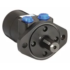 SAE A 2-bolt hydraulic motor with 8.0 cu in/rev displacement, 430 RPM maximum speed, and 1800 psi rated pressure. Features a 7/8-14 SAE port connection. Suitable for medium-duty rotary power applications such as conveyors, winches, and machine tools.