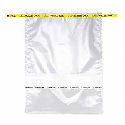WHIRL-PAK Sampling Bag: Write-On, Sterile, 92 fl oz Capacity - oz, 2.72 L Capacity - mL - Write On Sterilized Bags