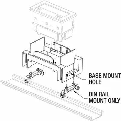 RED LION CUB5 or MLPS DIN Rail Base Mount Kit: Adapter, Label & Base Mount Kits - Panel Meter Accessories