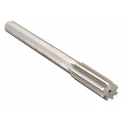 This oversized chucking reamer is made of high-speed steel with a straight-flute design. It has a 0.501-inch diameter and is oversized by 1/2 inch. Used for enlarging and finishing pre-drilled holes to a precise size in general machining applications.