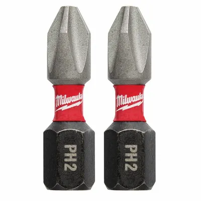 MILWAUKEE Insert Bit: Insert Bit, Imperial, PH2 Bit Industry Size, #2 Bit Size, Std - Insert Bits