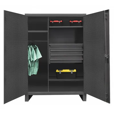 DURHAM MFG Storage Cabinet: 48 in x 24 in x 78 in, 4 Shelves, 4 Drawers - Industrial Combination Cabinets with Drawers