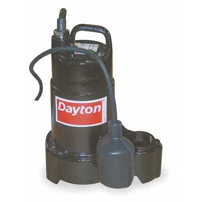 Dayton Effluent Pump: 1/2 hp, 240V AC, Single Phase, 78 gpm Flow Rate @ 10' of Head - General Purpose Effluent Pumps