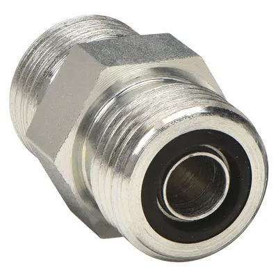 PARKER Compression Fitting Union: 1/4 in OD x 1/4 in OD Size - O-Ring Face Seal Steel Compression Fittings