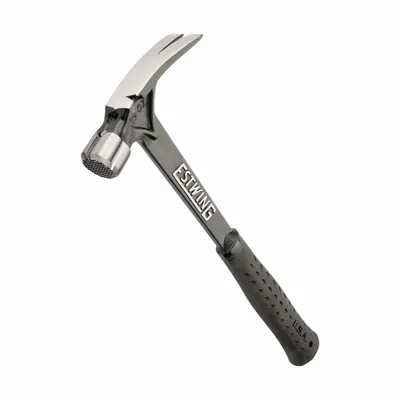 ESTWING Claw Hammer: Steel, Plain Grip, Steel Handle, 19 oz Head Wt, 16 in Overall Lg - Steel Straight-Claw Hammers