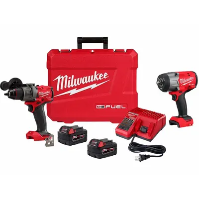 MILWAUKEE Cordless Combination Kit: 2 Tools, Drill/Driver/Impact Wrench, 18 V DC Volt - Milwaukee 18V Cordless Tool Combination Kits