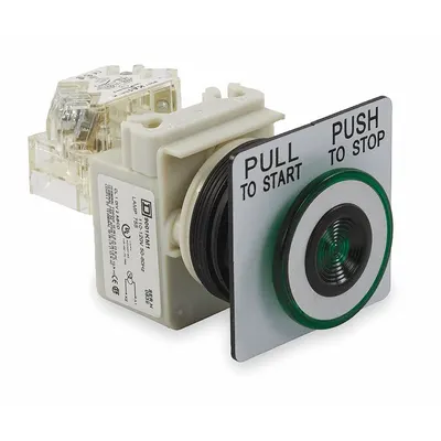 SCHNEIDER Mushroom Head Push Button: Illuminated, Mushroom Head Profile, Non-Metallic - Illuminated Mushroom-Head Push Buttons