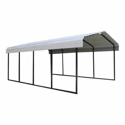 ARROW Carport: 20 ft Overall Lg, 12 ft Overall Wd, 7 ft Overall Ht, Powder Coated - Carports