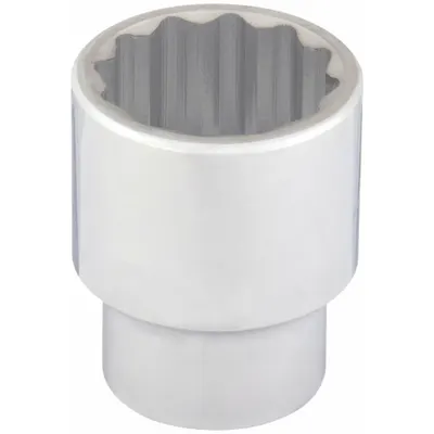 WESTWARD Socket: SAE, 1 in Drive Size, 2 in Socket Size, 12-Point, Std, Chrome - 1" Drive Hand Sockets