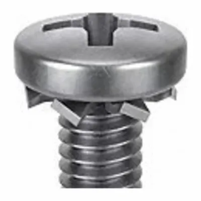SEMS Screw: External Tooth, M2.5x0.45 Thread Size, 4 mm Lg, Stainless Steel - Machine Screws with External Tooth Lock Washers