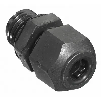 HUBBELL WIRING DEVICE-KELLEMS Liquid Tight Cord Connector: Nylon, M12, 0.12 in to 0.25 in - Straight Plastic Cable Grips