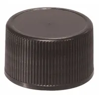 Cap: 8 mm Dia, Black, Polypropylene, Unlined, 8-425 mm Screw Closure Size, Autoclavable, Colored (MPN VC11210-202)