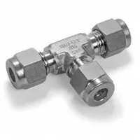 HAM-LET Compression Tee Fitting: 5/16 in OD x 5/16 in OD x 5/16 in OD Fitting Size, Stainless Steel (MPN 764L SS 5/16)