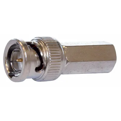 DOLPHIN COMPONENTS CORP Coaxial Connector: Male, Connector, Silver, Twist-On, RG-6, Plenum - BNC Coaxial Connectors