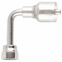 PARKER Hydraulic Crimp Fitting: Steel x Steel, 90° Long Elbow, -10 For Hose Dash Size, ORS x Crimp (MPN 1J143-10-10)