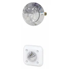 The BESTCARE WH538-CTS is a ligature-resistant shower and bathtub spout system for institutional settings. It features a fixed showerhead with a flow rate of 1.6 gpm and a Chrome/White finish. The unit is ADA compliant and connects via NPT threads.