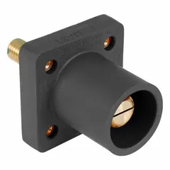 Male receptacle with straight taper nose mating configuration and threaded stud termination. Rated 400 A. Part of Series 16. Used for high-current power distribution in industrial settings.