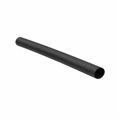 Standard heat shrink tubing with a 2:1 shrink ratio. Before shrinking, the inner diameter is 0.75 in; after shrinking, it is 0.38 in. Color is black. Used for insulating and protecting electrical connections and splices in wiring applications.