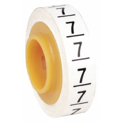 3M Wire Marker Tape Refill: 7, Black on White, 576 Labels, Polyester Film - Wire Marker Dispenser Replacement Rolls
