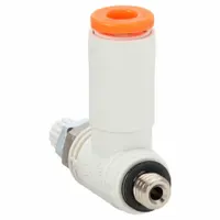 SMC Speed Exhaust Control Valve: Elbow Fitting, Screw, M3 Valve Body Size, Meter Out, 10-32 UN (MPN ASV220F-U10/32-03)