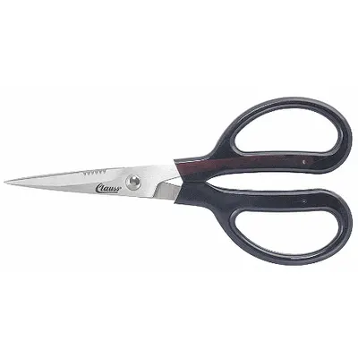 CLAUSS Shop Shears: Ambidextrous, 7 in Overall Lg, Partially Serrated, Stainless Steel - Plastic-Handle Scissors