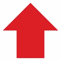 Floor Marking Shape: Arrow, Solid, Red, No Legend, 5 1/2 in x 5 1/2 in, 50 mil Tape Thick, 50 PK (MPN Arw5.5R)