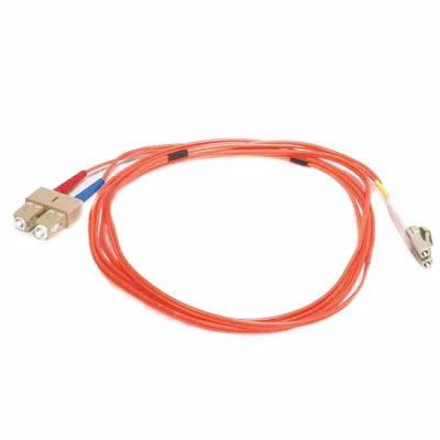 MONOPRICE Fiber Optic Patch Cord: Multi-Mode, 2 m Lg, LC End 1, SC End 2, Orange - Multi-Mode Fiber Optic Patch Cords