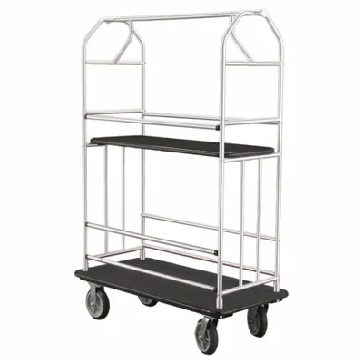 GLARO Bellman Cart: 1 in Frame Dia, 49 in Overall Lg, 25 in Overall Dp, 71 in Overall Ht - Condo Bellman Carts