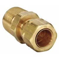 PARKER Compression Fitting Adapter: 3/8 in OD x 3/8 in Pipe Fitting Size, Compression x MNPT, 25 PK (MPN 68CA-6-6)