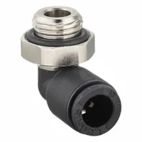 LEGRIS Push-Fit Elbow Fitting: 6 mm OD x 1/8 in Pipe Size, Push-to-Connect x MBSPP, Black, 10 PK (MPN 3199 06 10)