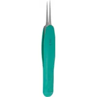 EXCELTA Tweezers: Stainless Steel, Point, Straight Tip, 0.002 in Tip Thick (MPN 5-SA-R)