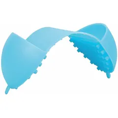 This silicone hand protector is rated for a maximum temperature of 500°F and has an overall length of 7 1/2 inches. It is designed for use in laboratory and industrial settings to safely handle hot objects during furnace, oven, or autoclave operations.