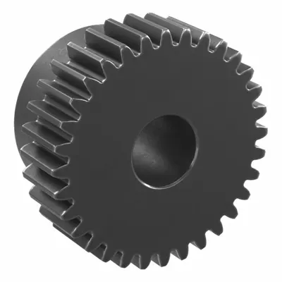 KHK GEARS Spur Gear: Module m 1, 32 Teeth, 10 mm Bore Dia, Black Oxide Coated Carbon Steel - Metric Spur Gears with Standard Hub