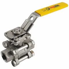 APPROVED VENDOR 316 Stainless Steel Ball Valve, 3/8 in, Locking Lever Handle, RPTFE Seals