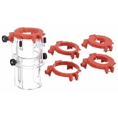 This curved telescoping polycarbonate guard is designed for drill presses to shield operators from flying debris and accidental contact with rotating drill bits. It features a drill-to-fit mounting system and adjusts from 3-1/2 to 6-1/4 inches in height with a fixed width of 4-5/8 inches.