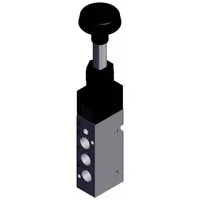 Shuttle Valve: VZM500 Series, Knob Actuator, 5 Ports, 1/8 in NPT, 0.7 MPa Op Pressure - Max (MPN VZM550-N01-37)