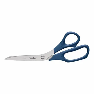 MARTOR Safety Scissors: Ambidextrous, 8 1/4 in Overall Lg, Straight, Stainless Steel - Offset Plastic-Handle Scissors