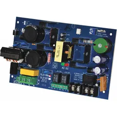 The ALTRONIX OLS180 is an off-line power supply board that converts 115V AC input to regulated 12/24 VDC output at 6A. Constructed with phenolic/fiberglass material, it is suited for industrial control panels, security systems, and automation equipment requiring a reliable DC power source.
