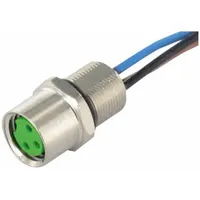 MURRELEKTRONIK Cordset: M8 Female – Front Mounting Receptacle, A, 3 Pins, 0.2 m Wire Lead Lg (MPN 7000-08573-9700020)
