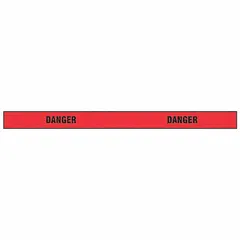 APPROVED VENDOR Danger Barricade Tape, 2 in x 180 ft, Red Vinyl, Black Legend