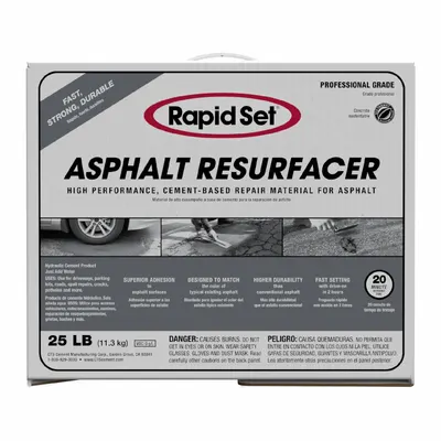 RAPID SET Asphalt Resurfacer: Rapid Set, Cement, 25 lb Container Size, Box - Asphalt Repair Compounds