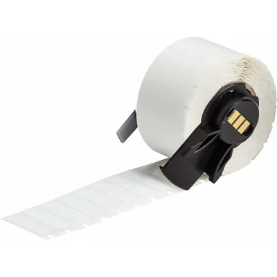 BRADY Wraparound Label: 9/32 in x 1 in, Vinyl, Black on White - Brady Precut Label Rolls