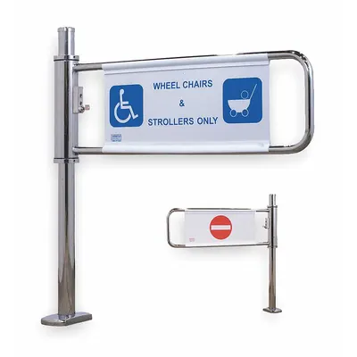 TURNSTILE Lockable Gate: 2-Way, Mechanical, Right Hand, 38 1/2 in Overall Ht - Two-Way Swing Gates