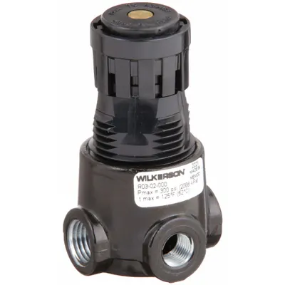 WILKERSON Compressed Air Regulator: Zinc, 1/4 in NPT, 15 scfm, 2 psi to 125 psi, Knob - Wilkerson FRL Air Regulators