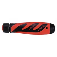 The SHAVIV Mango II is a plastic deburring blade handle with an ergonomic design for manual edge-finishing tasks. It is used to remove sharp edges and burrs from metal, plastic, and composite parts after machining or fabrication. The handle improves operator comfort during repetitive deburring operations